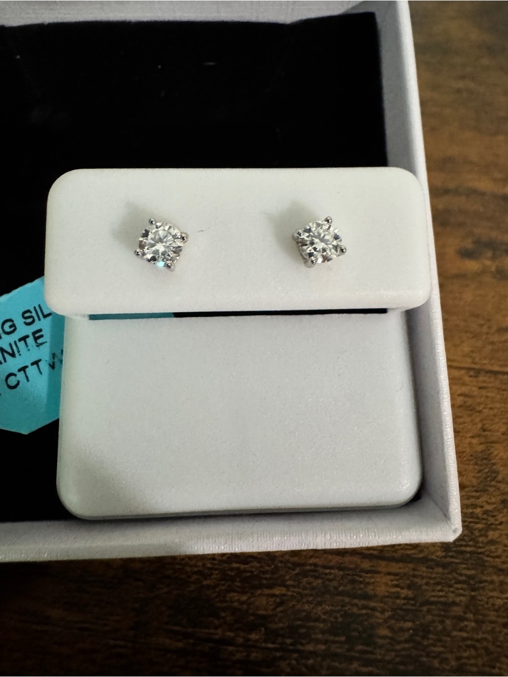 Sterling Silver Moissanite Stud Earrings 0.44 CTTW Screw-back NWT